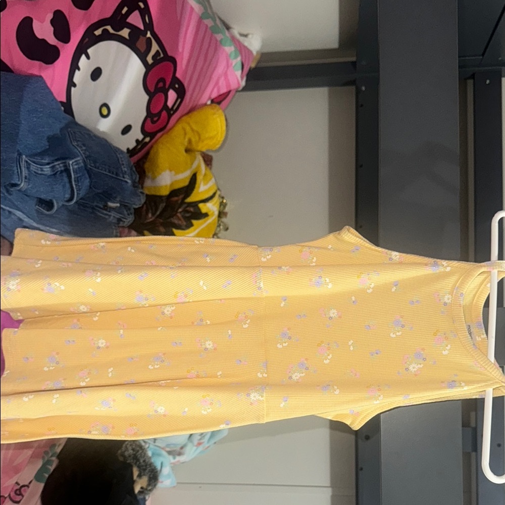 Yellow Floral Kids Casual Dress